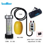 Leedmart 120W LED Night Fishing Light IP68 Waterproof Underwater DC12V/24V Attracting Fishing Ligh