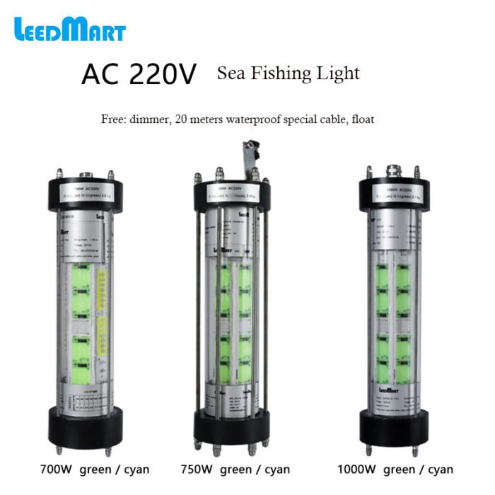 Leedmart 1000W Professional LED Night Fishing Light IP68 Waterproof Underwater 220V Attracting Fishing Ligh - 图片 6