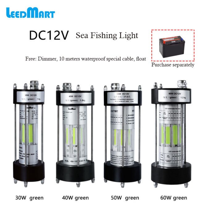 Leedmart 120W LED Night Fishing Light IP68 Waterproof Underwater DC12V/24V Attracting Fishing Ligh - 图片 2
