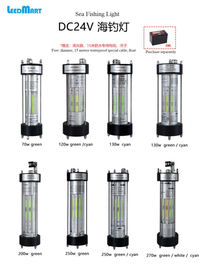Leedmart 120W LED Night Fishing Light IP68 Waterproof Underwater DC12V/24V Attracting Fishing Ligh - 图片 3